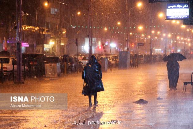 بارش شدید باران در ۱۰ استان
